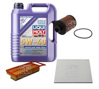 FEBI Inspektionspaket 5L LIQUI MOLY 5W-40 Leichtlauf High Tech für Fiat Punto
