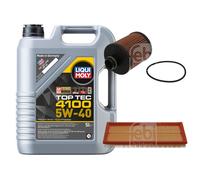 FEBI Inspektionspaket 5L LIQUI MOLY Top Tec 4100 5W-40 für Fiat 500 312_ 1.4