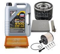 FEBI Inspektionspaket 5L LIQUI MOLY Top Tec 4100 5W-40 für Nissan NV200/Evalia