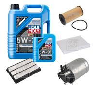 FEBI Inspektionspaket 6L LIQUI MOLY 5W-30 Longtime High Tech für Nissan Qashqai
