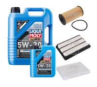 FEBI Inspektionspaket 6L LIQUI MOLY 5W-30 Longtime High Tech für Nissan Qashqai