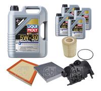 FEBI Inspektionspaket 9L LIQUI MOLY SPECIAL TEC F 5W-30 für Jaguar XF X260 3.0