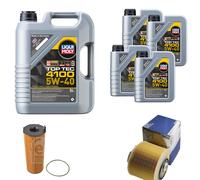 FEBI Inspektionspaket 9L LIQUI MOLY Top Tec 4100 5W-40 für Audi A6 Avant 4F5