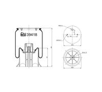 febi bilstein Federbalg Luftfederung 39418 mit Kunststoffkolben