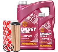 FEBI ÖLFILTER + 6L MANNOL 5W-30 COMBI LL MOTORÖL passend für MERCEDES 229.51 ÖL