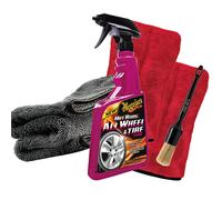 Felgen Reiniger Set Meguiars Hot Rims Wheel Cleaner +Pinsel + 2xHandschuh +Tuch