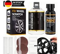 Felgen Reparatur Set SCHWARZ Alufelgen Kit 50ml Reparaturkleber+30ml Lackstift..
