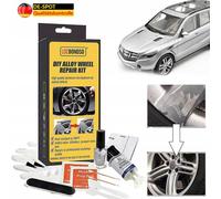 Felgen Reparatur-Set Silber Alufelgen Risse Dellen Kratzerentferner Kit PKW DHL