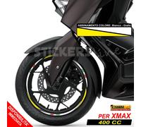 Felgenaufkleber Für Yamaha XMAX 400 Cc Satz Profil Weiß - Gelb Rac.3