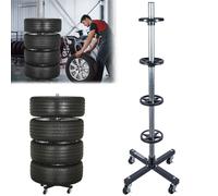 Wiltec - Felgenbaum Fahrbar Reifenständer Reifenbaum Felgenständer Reifenwagen bis 225 mm Reifen