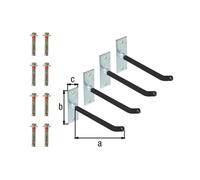 GAH Felgenhalter-Set, vz, 4Stahlhaken a.Pl. / Kt