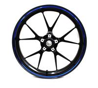 Felgenrandaufkleber Chrom Felgendesign inkl. Montagetool Komplett-Set -Finest Folia passend für 17 Zoll & 16"18"19" Felgen Motorrad Auto Fahrrad (Chrom Blau)