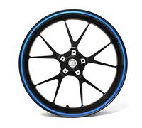 Felgenrandaufkleber Felgenrand Stripes Breite 7mm Matt Glanz Carbon mit Montagetool 16" 17" 18" 19" Zoll Zubehör für Auto Motorrad Felgen Aufkleber (Azurblau)