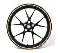 Felgenrandaufkleber Felgenrand Stripes Breite 7mm Matt Glanz Carbon mit Montagetool 16" 17" 18" 19" Zoll Zubehör für Auto Motorrad Felgen Aufkleber (Gold)