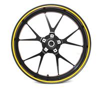 Felgenrandaufkleber Felgenrand Stripes Breite 7mm Neon mit Montagetool 16" 17" 18" 19" Zoll Zubehör für Auto Motorrad Felgen Aufkleber (Neon Orange)