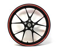 Felgenrandaufkleber Felgenrand Stripes Breite 7mm Neon mit Montagetool 16" 17" 18" 19" Zoll Zubehör für Auto Motorrad Felgen Aufkleber (Neon Rot)