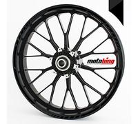 Felgenrandaufkleber GP im GP-Design passend für 17 Zoll und 16" 18" 19" Felgen für Motorrad, Auto & mehr - Schwarz