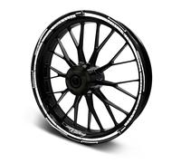 Felgenrandaufkleber Komplett Design Zubehör 15-19 Zoll Streifen Schwarz MR018