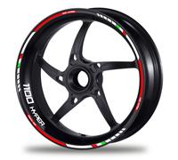 FELGENRANDAUFKLEBER passend für Ducati 1100 Hypermotard GP rot-weiß