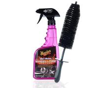 Felgenreiniger Set | Meguiar's Hot Rims All Wheel & Tire Cleaner + Felgenbürste | Auto Felgen Reinigungsset entfernt festsitzenden Straßenschmutz und Bremsstaub