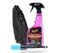 Felgenreiniger Set | Meguiar's Hot Rims All Wheel & Tire Cleaner + Felgenpinsel + Waschhandschuh | Auto Felgen Reinigungsset entfernt festsitzenden Straßenschmutz und Bremsstaub