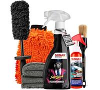 Felgenreinigung & Versiegelung Set | Sonax Felgenbeast Felgenreiniger 500ml Sonderedition + Mikrofaser Felgenbürste + Sonax Xtreme Ceramic Quick Detailer 140ml + Felgenpinsel + Waschhandschuh