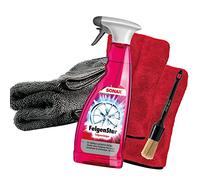 Felgenreinigungs Bundle: SONAX FelgenStar Felgenreiniger 750ml + Nuke Guys Felgenpinsel + 2x Nuke Guys Präzisionshandschuh für Detailing Arbeiten + detailmate Trockentuch 1000GSM