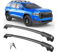 FengYu 136 kg Dachträger Querstangen für GMC Acadia 2017-2023 | Robuste abschließbare Aluminium-Dachreling, Querstangen, Gepäckträger, Kanu, Dach, schwarz