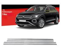 Fensterleisten für VW T-Roc Edelstahl Zierleisten 2017-2024 Chrom Silber 4 tlg