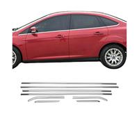 OMAC Fensterleisten Zierleisten kompatibel mit Ford Focus Limo 2010-2018 Edelstahl Chrom 8tlg