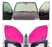 Fensterrollo-Set Kombatibel Mit Renault Master (2010-Date)(Frontset) Rückseite einfärben Rosa, Reversibel und Thermisch