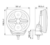 HELLA VALUEFIT Blade Black 7" LED Fernscheinwerfer - 12/24V - rund - Referenzzahl: 25 - Anbau - ECE-148/ECE-149 - Lichtscheibenfarbe: glasklar - Kabel: 500mm -1FJ 357 198-041