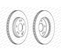 FERODO Bremsscheibe ddf181 284mm 22mm für Mercedes