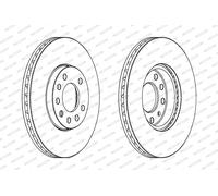 FERODO Bremsscheibe ddf810c 288mm 25mm für Opel Vaughall SAAB CHEVROLET