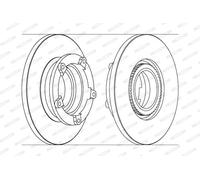 Bremsscheibe FERODO DDF1573-1 hinten, voll, 1 Stück