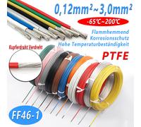 FF46-1 PTFE Meterware Fahrzeugleitung Auto Kfz Leitung Kabel Litze 0,12mm²~3mm²