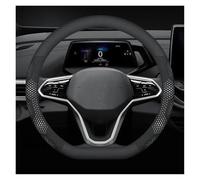 FHFB Lenkradbezug Carbon Fiber Leder Auto Lenkrad Abdeckung Für VW Für T-ROC Für T-Cross Für Touareg Für Polo Auto Lenkradbezug(D LeatherWhite)