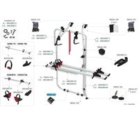 Fiamma Halterung unten passend für Carry Bike VW T5 D / T6 D - Fiamma Ersatzteilnummer 98656-461