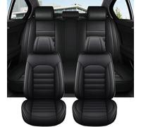 FIENZA Auto Sitzbezüge Set für New KGM Tivoli 2024, 5 Stück Sitzbezug Auto Set Rücksitz Leder Vordersitze Atmungsaktiv Wasserdicht Und Komfortabel, Sitzschoner Universal(Black)