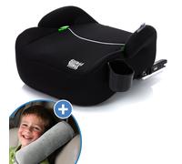 Fillikid Auto-Kindersitzerhöhung Booster i-Size ab 7 Jahre - 12 Jahre (125 cm - 150 cm) mit einklappbarer Isofix-Halterung & Getränkehalter inkl. Gurtpolster - Schwarz
