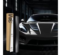 Finest Folia 3M 2080 S12 Satin Black 30x152cm Car Wrapping Autofolie | Selbstklebende Vinyfolie mit Luftkanälen - wasserfeste Folie für Auto Motorrad Boot als Lackschutzfolie UV-beständig