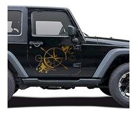 Finest Folia Autoaufkleber Kompass Offroad Windrose Sticker Folie für Auto Motorrad Wohnwagen Wohnmobil Anhänger Aufkleber Selbstklebend Kfz Zubehör KX060 (Gold, Design 3 groß)