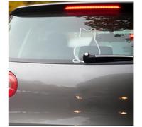 Finest Folia Katze Heckscheibenaufkleber Katzen Aufkleber Heckscheibe Scheibenwischer Sticker Scheibenwischeraufkleber selbstklebend wetterfest (Silber KX096)