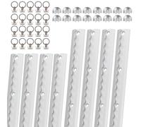 Fiqops Airlineschiene 8x1 m Aluminium,Zurrschienen Runde Halbrunde Form,Airlineschienen Set mit 20 Airlineschienen-Fitting-Ring 16 Airlineschiene Endkappe,für LKW und Wohnmobile