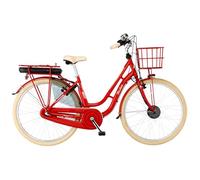 FISCHER Cita Retro 2.0 Citybike (Laufradgröße: 28 Zoll, Rahmenhöhe: 48 cm, Damen-Rad, 418 Wh, Rot glänzend)