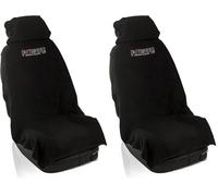 fixcape Baumwolle Schonbezug Autositz vorne universal schwarz, Auto-Sitzbezug Vordersitze Frottee, Autositzschoner Cotton, Auflage Schutz Fahrersitz (Packung mit 2)