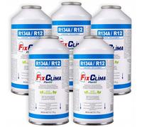 FixClima R134a/R12 Kältemittel Nachfüllset - 5er Pack Ersatzgas für Auto-Klimaanlagen - einfache Anwendung, starke Kühlleistung, umweltfreundlich Veltao