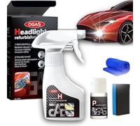 fjaldjfu Headlight Restoration Kit, 2025 Upgrade Scheinwerfer Aufbereitung Set, 180 ml Scheinwerfer Restaurationsspray für Matte & vergilbte Streuscheiben-geeignet für Auto, SUV, Motorrad, LKW (B)