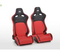 "FK Automotive" FK Sportsitze Auto Halbschalensitze Set Köln Kunstleder/ Stoff schwarz/ rot