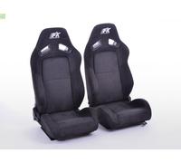 "FK Automotive" FK Sportsitze Auto Halbschalensitze Set Leipzig Velourkunstleder schwarz